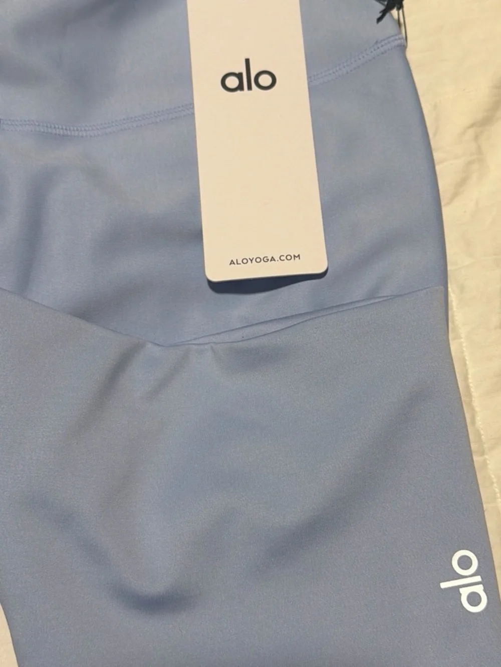 ALO Yoga High-Waist Bike Shorts in Light Lavender Blue